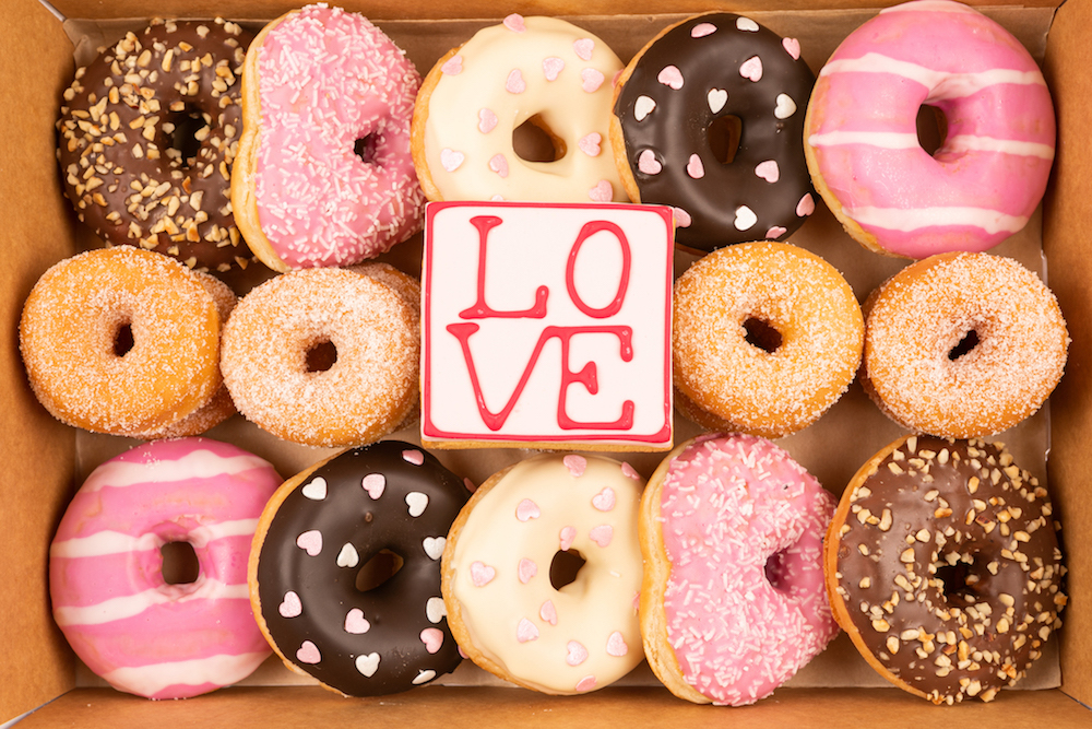 Donuts in love box